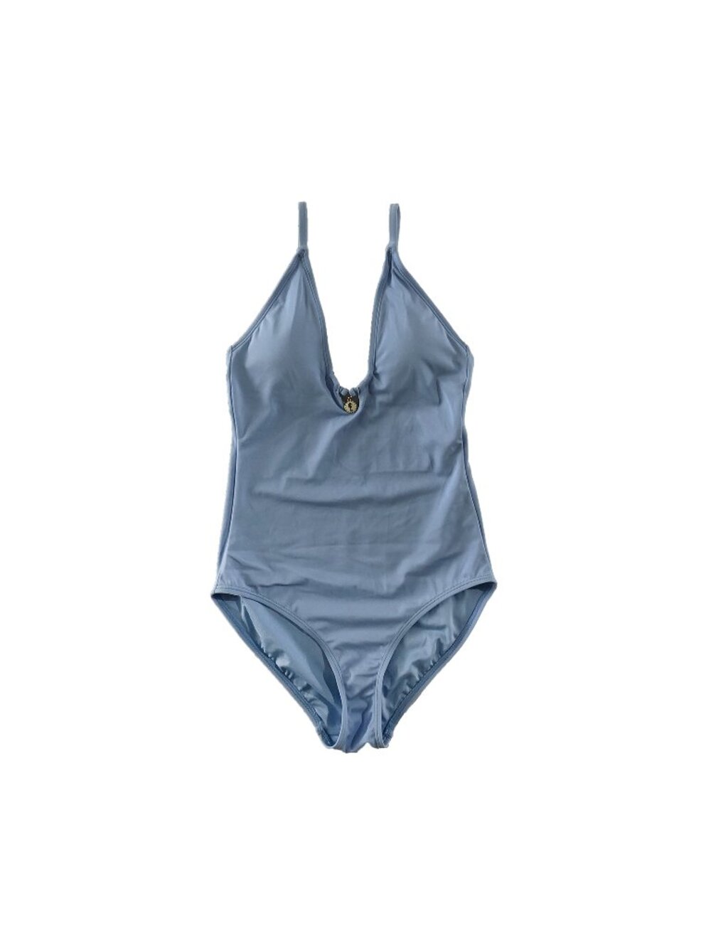 Shade & Shore One Piece Womens Size S Blue Ceramic Charm Plunge Medium Coverage